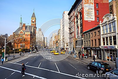 6th Ave at Greenwich Village in NYC Editorial Stock Photo