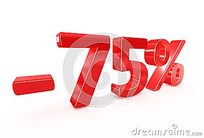 - 75% percents sale sign Cartoon Illustration