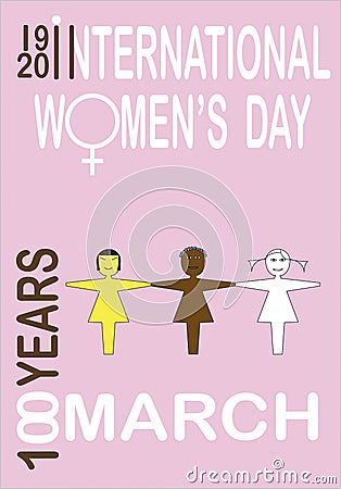 8 march 100 years international women`s day Stock Photo