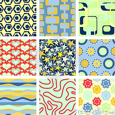 9 seamless backgrounds Vector Illustration