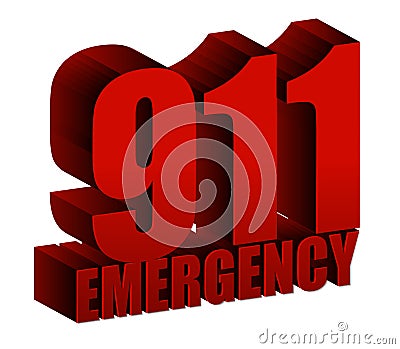 911 Emergency text Cartoon Illustration