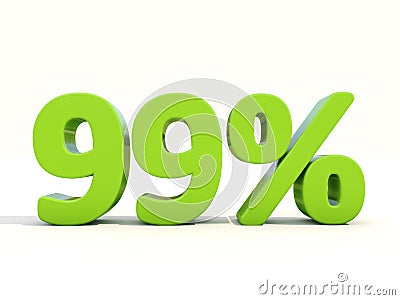 99% percentage rate icon on a white background Cartoon Illustration