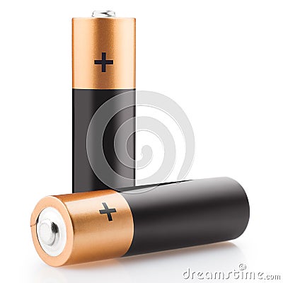 AA alkaline battery on a white background Stock Photo