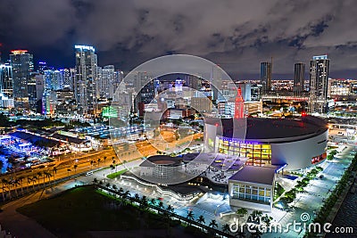 AA Arena Miami Downtown city scene Editorial Stock Photo