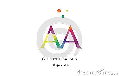 aa a creative rainbow colors alphabet letter logo icon Vector Illustration
