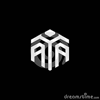 AA monogram logo with abstract hexagon style design template Vector Illustration