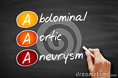 AAA - Abdominal Aortic Aneurysm acronym, concept on blackboard Stock Photo