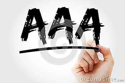 AAA - Abdominal Aortic Aneurysm acronym with marker, medical concept background Stock Photo