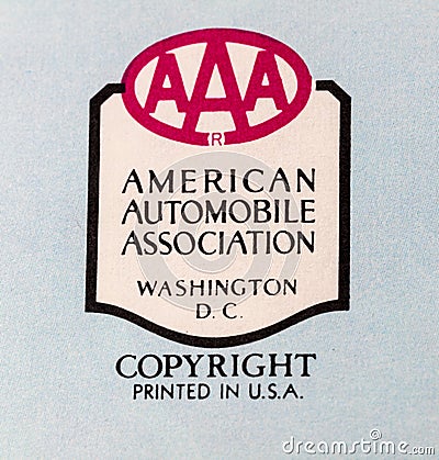 AAA American Automobile Association logo Editorial Stock Photo
