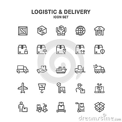 Logistic and delivery icon set use for web, benner, and company logo Stock Photo