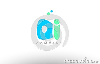 AAAAA alphabet letter blue green logo icon design Stock Photo