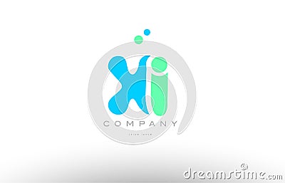 AAAAA alphabet letter blue green logo icon design Stock Photo