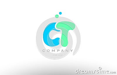 AAAAA alphabet letter blue green logo icon design Stock Photo