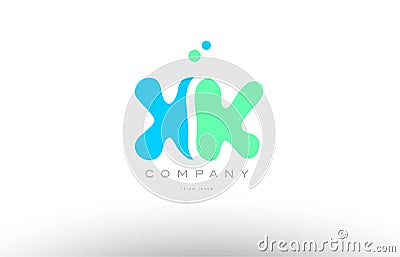 AAAAA alphabet letter blue green logo icon design Stock Photo