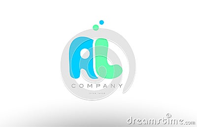 AAAAA alphabet letter blue green logo icon design Vector Illustration