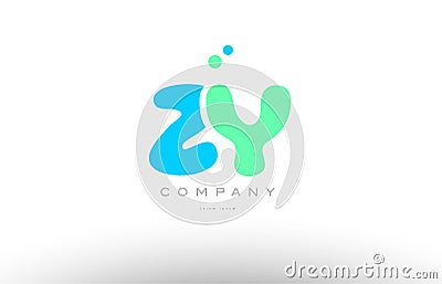 AAAAA alphabet letter blue green logo icon design Vector Illustration