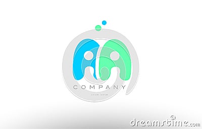 AAAAA alphabet letter blue green logo icon design Vector Illustration