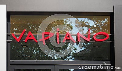 AACHEN - AUG 2019: Vapiano sign Editorial Stock Photo