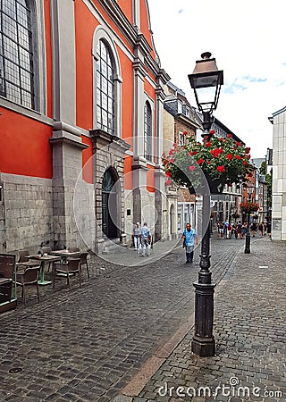 Aachen, Germany - July 31, 2022: Aachen, Pontstrasse vertical view of the street Editorial Stock Photo