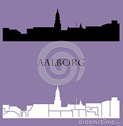 Aalborg, Denmark ( Danmark ) city silhouette Vector Illustration