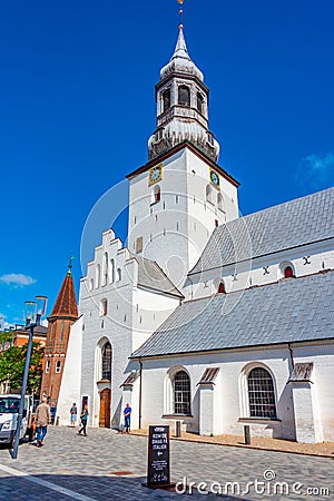 Aalborg, Denmark, June 15, 2022: Budolfi Church in Danish town A Editorial Stock Photo