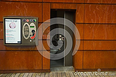 Aalborg, Denmark Public toilets in Torshavn, Faroe islands , Torshavn Editorial Stock Photo