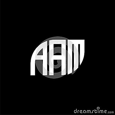 AAM letter logo design on black background.AAM creative initials letter logo concept.AAM letter design Vector Illustration