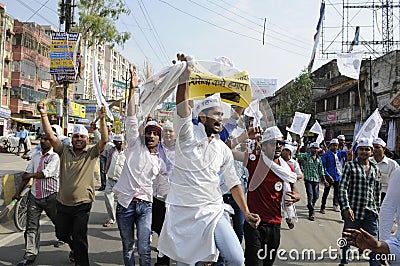 AAP rally in Varanasi. Editorial Stock Photo