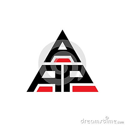 AAP triangle letter logo design with triangle shape. AAP triangle logo design monogram. AAP triangle vector logo template with red Vector Illustration
