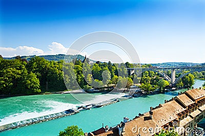 Aare river in Bern Stock Photo