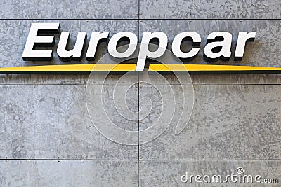 Europcar logo on a wall Editorial Stock Photo