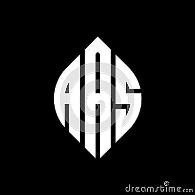 AAS circle letter logo design with circle and ellipse shape. AAS ellipse letters with typographic style. The three initials form a Vector Illustration