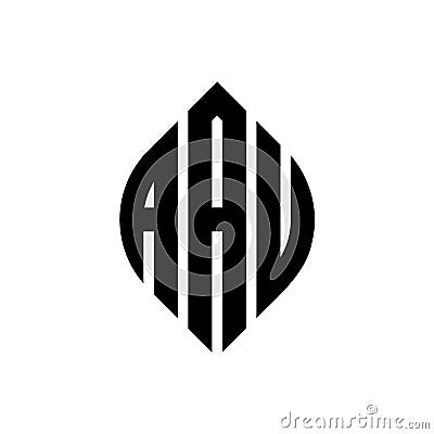 AAU circle letter logo design with circle and ellipse shape. AAU ellipse letters with typographic style. The three initials form a Vector Illustration