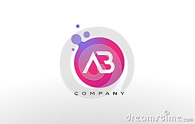 AB Letter Dots Logo Design with Creative Trendy Bubbles. Vector Illustration