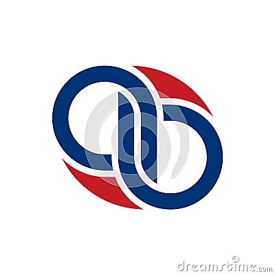 AB logo for your business, A B Logo. AB Letter Design Vector with Blue Red Color. Vector Illustration