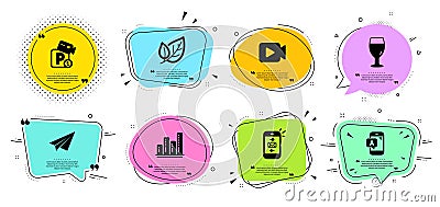 Ab testing, Graph chart and Video camera icons set. Beer glass, Paper plane and Mail signs. Vector Vector Illustration
