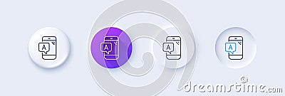 Ab testing line icon. Ui phone test sign. Line icons. Vector Vector Illustration