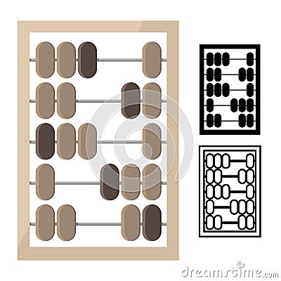 Abacus. A beautiful new calculator and problem-solving tool in three different styles. Vector Illustration