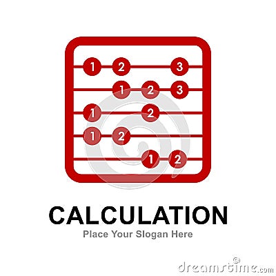 Abacus for calculation vector logo icon Vector Illustration