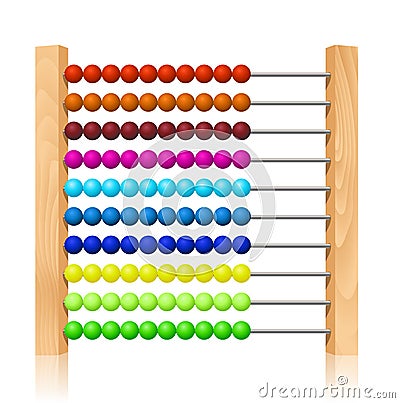Abacus with colorful wooden beads Vector Illustration