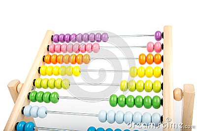 Abacus counting frame isolated on white Stock Photo