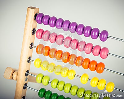 Abacus counting frame isolated on white Stock Photo