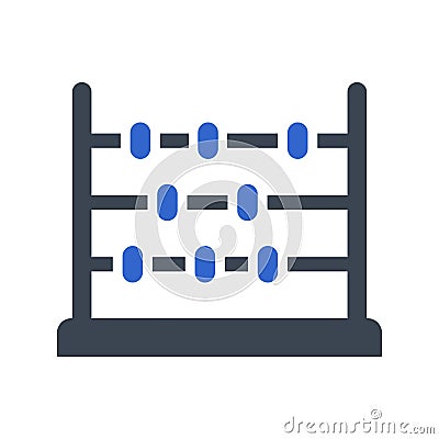 Abacus, education icon Vector Illustration