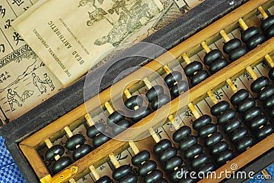 Abacus with Instruction Manual Stock Photo