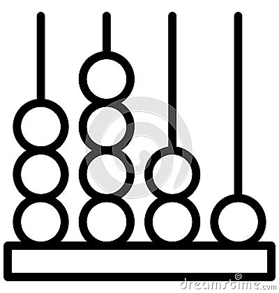 Abacus Isolated Line Vector Icon that can be easily modified or edited. Vector Illustration