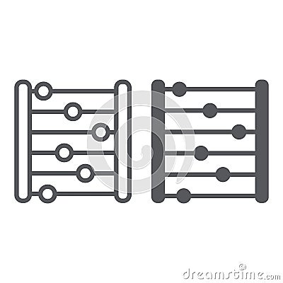 Abacus line and glyph icon, accounting and mathematics, counting sign, vector graphics, a linear pattern on a white Vector Illustration