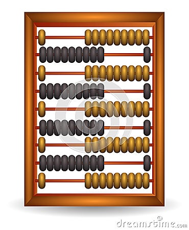 abacus set of classic wooden old abacus arithmetic tool equipment. cartoon set of abacus. abacus sempoa calculator. Stock Photo