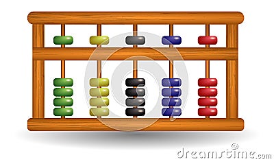 abacus set of classic wooden old abacus arithmetic tool equipment. cartoon set of abacus. abacus sempoa calculator. Stock Photo