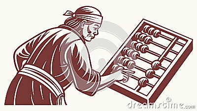 Abacus vector illustration. Math and calculation tool design. vector design Generative AI Vector Illustration