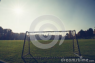 Abadoned village football stadion currently inactive Stock Photo